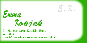 emma kopjak business card